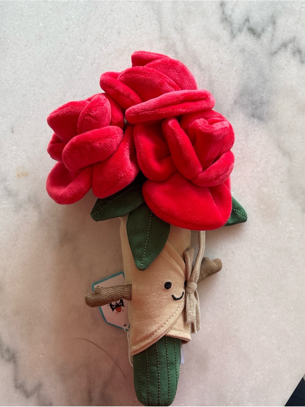 Jellycat rose bouquet with bag of purchase